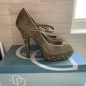 David Dixon Suede Studded Heels size 8